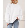 imagePRETTYGARDEN Oversized Sweatshirt for Women Fall Outfits 2025 Crewneck Long Sleeve Tops Fleece Pullover Winter ClothingWhite
