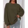 imagePRETTYGARDEN Sweatshirt for Women Oversized Crewneck Long Sleeve Pullover Fleece Top 2025 Fall Winter Fashion Outfits ClothesArmy Green
