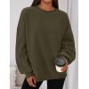 imagePRETTYGARDEN Sweatshirt for Women Oversized Crewneck Long Sleeve Pullover Fleece Top 2025 Fall Winter Fashion Outfits ClothesArmy Green