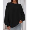imagePRETTYGARDEN Sweatshirt for Women Oversized Crewneck Long Sleeve Pullover Fleece Top 2025 Fall Winter Fashion Outfits ClothesBlack