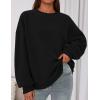 imagePRETTYGARDEN Sweatshirt for Women Oversized Crewneck Long Sleeve Pullover Fleece Top 2025 Fall Winter Fashion Outfits ClothesBlack