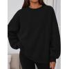 imagePRETTYGARDEN Sweatshirt for Women Oversized Crewneck Long Sleeve Pullover Fleece Top 2025 Fall Winter Fashion Outfits ClothesBlack