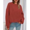 imagePRETTYGARDEN Sweatshirt for Women Oversized Crewneck Long Sleeve Pullover Fleece Top 2025 Fall Winter Fashion Outfits ClothesBrick Red