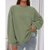 imagePRETTYGARDEN Sweatshirt for Women Oversized Crewneck Long Sleeve Pullover Fleece Top 2025 Fall Winter Fashion Outfits ClothesForest Green