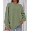 imagePRETTYGARDEN Sweatshirt for Women Oversized Crewneck Long Sleeve Pullover Fleece Top 2025 Fall Winter Fashion Outfits ClothesForest Green