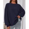 imagePRETTYGARDEN Sweatshirt for Women Oversized Crewneck Long Sleeve Pullover Fleece Top 2025 Fall Winter Fashion Outfits ClothesNavy Blue