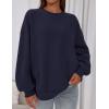 imagePRETTYGARDEN Sweatshirt for Women Oversized Crewneck Long Sleeve Pullover Fleece Top 2025 Fall Winter Fashion Outfits ClothesNavy Blue