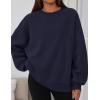 imagePRETTYGARDEN Sweatshirt for Women Oversized Crewneck Long Sleeve Pullover Fleece Top 2025 Fall Winter Fashion Outfits ClothesNavy Blue
