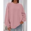 imagePRETTYGARDEN Sweatshirt for Women Oversized Crewneck Long Sleeve Pullover Fleece Top 2025 Fall Winter Fashion Outfits ClothesPink