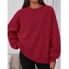 imagePRETTYGARDEN Sweatshirt for Women Oversized Crewneck Long Sleeve Pullover Fleece Top 2025 Fall Winter Fashion Outfits ClothesRed