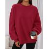 imagePRETTYGARDEN Sweatshirt for Women Oversized Crewneck Long Sleeve Pullover Fleece Top 2025 Fall Winter Fashion Outfits ClothesRed