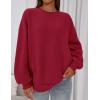imagePRETTYGARDEN Sweatshirt for Women Oversized Crewneck Long Sleeve Pullover Fleece Top 2025 Fall Winter Fashion Outfits ClothesRed