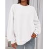 imagePRETTYGARDEN Sweatshirt for Women Oversized Crewneck Long Sleeve Pullover Fleece Top 2025 Fall Winter Fashion Outfits ClothesWhite