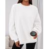 imagePRETTYGARDEN Sweatshirt for Women Oversized Crewneck Long Sleeve Pullover Fleece Top 2025 Fall Winter Fashion Outfits ClothesWhite