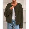 imagePRETTYGARDEN Womens 2025 Fall Fashion Clothes Trendy Fleece Sherpa Cropped Jackets Buttons Warm Casual Winter Faux Fur CoatsArmy Green