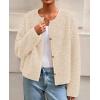 imagePRETTYGARDEN Womens 2025 Fall Fashion Clothes Trendy Fleece Sherpa Cropped Jackets Buttons Warm Casual Winter Faux Fur CoatsBeige