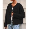 imagePRETTYGARDEN Womens 2025 Fall Fashion Clothes Trendy Fleece Sherpa Cropped Jackets Buttons Warm Casual Winter Faux Fur CoatsBlack