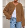 imagePRETTYGARDEN Womens 2025 Fall Fashion Clothes Trendy Fleece Sherpa Cropped Jackets Buttons Warm Casual Winter Faux Fur CoatsCaramel