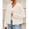imagePRETTYGARDEN Womens 2025 Fall Fashion Clothes Trendy Fleece Sherpa Cropped Jackets Buttons Warm Casual Winter Faux Fur CoatsWhite
