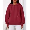 imagePRETTYGARDEN Womens 2025 Fall Fashion Oversized Hoodies Sweatshirt Fleece Long Sleeve Going Out Tops Trendy Winter ClothingBurgundy