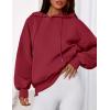 imagePRETTYGARDEN Womens 2025 Fall Fashion Oversized Hoodies Sweatshirt Fleece Long Sleeve Going Out Tops Trendy Winter ClothingBurgundy