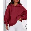 imagePRETTYGARDEN Womens 2025 Fall Fashion Oversized Hoodies Sweatshirt Fleece Long Sleeve Going Out Tops Trendy Winter ClothingBurgundy