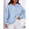 imagePRETTYGARDEN Womens 2025 Fall Fashion Oversized Hoodies Sweatshirt Fleece Long Sleeve Going Out Tops Trendy Winter ClothingLight Blue