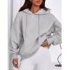 imagePRETTYGARDEN Womens 2025 Fall Fashion Oversized Hoodies Sweatshirt Fleece Long Sleeve Going Out Tops Trendy Winter ClothingLight Grey