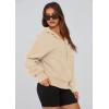imagePRETTYGARDEN Womens 2025 Fall Hooded Sweatshirts Long Sleeve Half Zip Cropped Hoodies Pullover Winter Fashion ClothesBeige