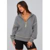imagePRETTYGARDEN Womens 2025 Fall Hooded Sweatshirts Long Sleeve Half Zip Cropped Hoodies Pullover Winter Fashion ClothesDark Grey