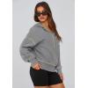 imagePRETTYGARDEN Womens 2025 Fall Hooded Sweatshirts Long Sleeve Half Zip Cropped Hoodies Pullover Winter Fashion ClothesDark Grey