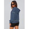 imagePRETTYGARDEN Womens 2025 Fall Hooded Sweatshirts Long Sleeve Half Zip Cropped Hoodies Pullover Winter Fashion ClothesGrey Blue