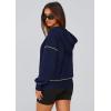 imagePRETTYGARDEN Womens 2025 Fall Hooded Sweatshirts Long Sleeve Half Zip Cropped Hoodies Pullover Winter Fashion ClothesNavy Blue