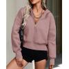 imagePRETTYGARDEN Womens 2025 Fall Hooded Sweatshirts Long Sleeve Half Zip Cropped Hoodies Pullover Winter Fashion ClothesPink