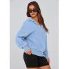 imagePRETTYGARDEN Womens 2025 Fall Hooded Sweatshirts Long Sleeve Half Zip Cropped Hoodies Pullover Winter Fashion ClothesSky Blue