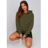 imagePRETTYGARDEN Womens 2025 Fall Hooded Sweatshirts Long Sleeve Half Zip Cropped Hoodies Pullover Winter Fashion ClothesStyle 2army Green