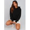 imagePRETTYGARDEN Womens 2025 Fall Hooded Sweatshirts Long Sleeve Half Zip Cropped Hoodies Pullover Winter Fashion ClothesStyle 2black