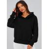 imagePRETTYGARDEN Womens 2025 Fall Hooded Sweatshirts Long Sleeve Half Zip Cropped Hoodies Pullover Winter Fashion ClothesStyle 2black