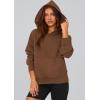 imagePRETTYGARDEN Womens 2025 Fall Hooded Sweatshirts Long Sleeve Half Zip Cropped Hoodies Pullover Winter Fashion ClothesStyle 2brown