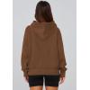 imagePRETTYGARDEN Womens 2025 Fall Hooded Sweatshirts Long Sleeve Half Zip Cropped Hoodies Pullover Winter Fashion ClothesStyle 2brown