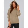 imagePRETTYGARDEN Womens 2025 Fall Hooded Sweatshirts Long Sleeve Half Zip Cropped Hoodies Pullover Winter Fashion ClothesStyle 2khaki