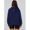 imagePRETTYGARDEN Womens 2025 Fall Hooded Sweatshirts Long Sleeve Half Zip Cropped Hoodies Pullover Winter Fashion ClothesStyle 2navy Blue