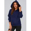 imagePRETTYGARDEN Womens 2025 Fall Hooded Sweatshirts Long Sleeve Half Zip Cropped Hoodies Pullover Winter Fashion ClothesStyle 2navy Blue