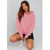 imagePRETTYGARDEN Womens 2025 Fall Hooded Sweatshirts Long Sleeve Half Zip Cropped Hoodies Pullover Winter Fashion ClothesStyle 2pink