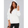 imagePRETTYGARDEN Womens 2025 Fall Hooded Sweatshirts Long Sleeve Half Zip Cropped Hoodies Pullover Winter Fashion ClothesStyle 2white