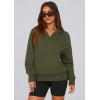 imagePRETTYGARDEN Womens 2025 Fall Hooded Sweatshirts Long Sleeve Half Zip Cropped Hoodies Pullover Winter Fashion ClothesStyle 3army Green