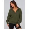 imagePRETTYGARDEN Womens 2025 Fall Hooded Sweatshirts Long Sleeve Half Zip Cropped Hoodies Pullover Winter Fashion ClothesStyle 3army Green