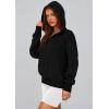 imagePRETTYGARDEN Womens 2025 Fall Hooded Sweatshirts Long Sleeve Half Zip Cropped Hoodies Pullover Winter Fashion ClothesStyle 3black