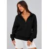 imagePRETTYGARDEN Womens 2025 Fall Hooded Sweatshirts Long Sleeve Half Zip Cropped Hoodies Pullover Winter Fashion ClothesStyle 3black