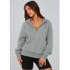 imagePRETTYGARDEN Womens 2025 Fall Hooded Sweatshirts Long Sleeve Half Zip Cropped Hoodies Pullover Winter Fashion ClothesStyle 3grey